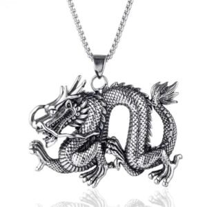 portez la puissance avec le pendentif moto dragon chinois argent collier 317 1