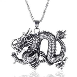 Portez La Puissance Avec Le Pendentif Moto Dragon Chinois! - Argent