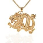 portez la puissance avec le pendentif moto dragon chinois or collier 198 1