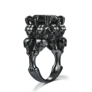 Sublimez Votre Look Avec Notre Bague Gothique Noire Pour Biker! 49