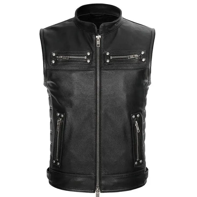Sublimez Votre Style Avec Notre Gilet Biker En Cuir Noir !