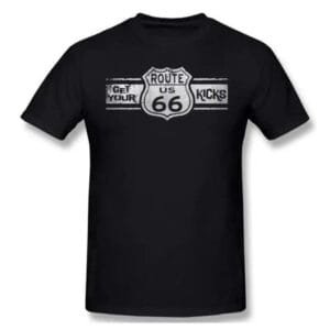 T-shirt Route 66: L’esprit D’aventure Pour Homme Biker! Noir / s