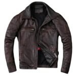 veste biker cuir vintage elegance intemporelle a porter m 444 1