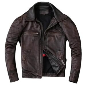 veste biker cuir vintage elegance intemporelle a porter m 444 1