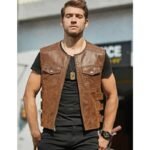 Veste Biker En Cuir élégante Pour Homme – Confort Et Style Assurés!