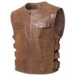 Veste Biker En Cuir élégante Pour Homme – Confort Et Style Assurés!