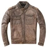 Veste Biker En Cuir Marron : élégance Et Fonctionnalité à La Clé !