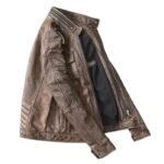 Veste Biker En Cuir Marron : élégance Et Fonctionnalité à La Clé !