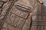 Veste Biker En Cuir Marron: élégance Et Fonctionnalité à La Clé!