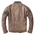 Veste Biker En Cuir Marron: élégance Et Fonctionnalité à La Clé!