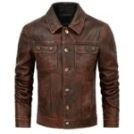 veste biker en cuir vachette vintage elegance et style intemporels s vestes pour homme 662 1