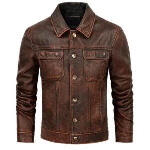 veste biker en cuir vachette vintage elegance et style intemporels s vestes pour homme 662 1