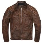 veste biker en cuir vintage camel marron elegance au quotidien vestes pour homme 346 1
