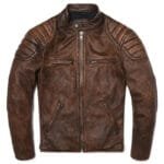 Veste Biker En Cuir Vintage Camel Marron: élégance Au Quotidien!