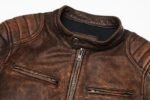 veste biker en cuir vintage camel marron elegance au quotidien vestes pour homme 929 1