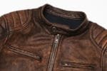 Veste Biker En Cuir Vintage Camel Marron: élégance Au Quotidien!