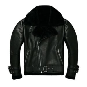 veste biker en fourrure noire alliez style et confort m vestes pour homme 975 1