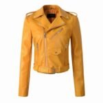 veste biker femme jaune osez le soleil et la confiance s vestes pour femme 203 1