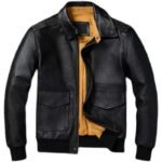 veste biker homme elegance vintage en cuir type pilote militaire s 49 55kgs 643 1