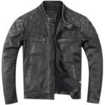 veste biker homme en cuir grise style et robustesse assures s vestes pour homme 866 1