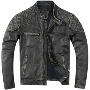 veste biker homme en cuir grise style et robustesse assures s vestes pour homme 866 1
