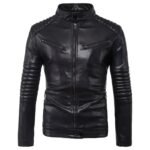 veste biker homme en simili cuir noir style et rebellion assures s vestes pour homme 594 1