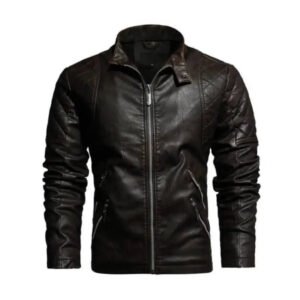 Veste Biker Homme En Simili Cuir: Style Audacieux Et Confort Optimal! Marron / s