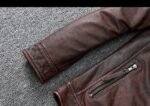 Veste Biker Marron : élégance Et Durabilité En Cuir Authentique!
