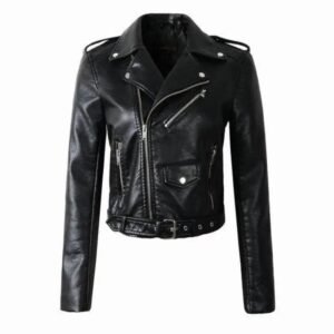 veste biker noire elegance audacieuse a petit prix en simili cuir xs vestes 580 1