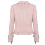 veste courte femme rose en simili cuir eclat et elegance moderne vestes pour femme 869 1