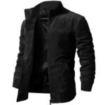 Veste En Cuir Suédé Biker : élégance Et Style Avec Fermeture éclair！
