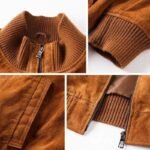 Veste En Cuir Suédé Biker : élégance Et Style Avec Fermeture éclair！