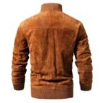 Veste En Cuir Suédé Biker : élégance Et Style Avec Fermeture éclair！