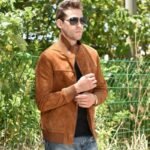 Veste En Cuir Suédé Biker : élégance Et Style Avec Fermeture éclair！