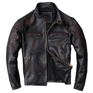 Veste En Cuir Vintage Homme: élégance Intemporelle Et Style Audacieux! - Xs