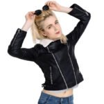 Veste En Mouton Noir: élevez Votre Style Biker Avec Luxe Et Audace! - m