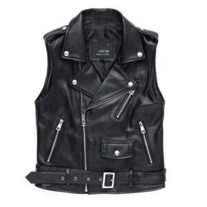 Veste En Simili Cuir Sans Manche : L’élégance Audacieuse !