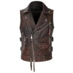 vivez la route avec notre gilet biker en cuir intemporel 466 1