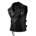 Vivez La Route Avec Notre Gilet Biker En Cuir Intemporel! m / Noir