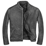 Vivez L’adrénaline Avec Notre Veste Cuir Biker De Luxe! Gris / 5xl-185cm 95kgs