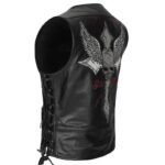 vivez laventure avec notre gilet biker cuir live fast 358 1