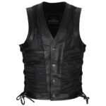 vivez laventure avec notre gilet biker cuir live fast 827 1