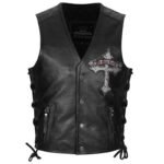 Vivez L’aventure Avec Notre Gilet Biker Cuir Live Fast! s